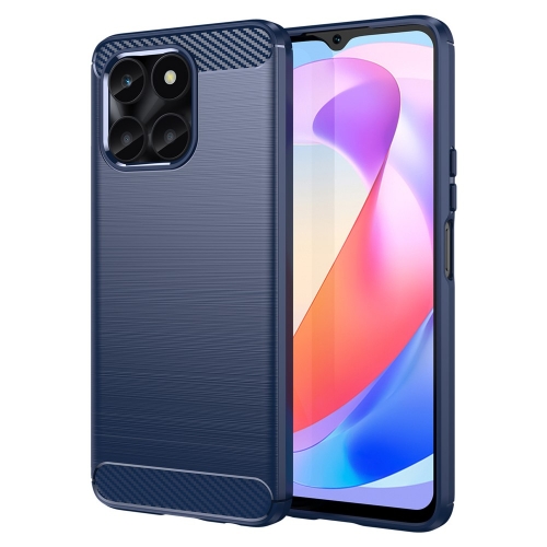 Силиконов Калъф Carbon Fibre Brushed за Huawei Honor X6a 4G, Син