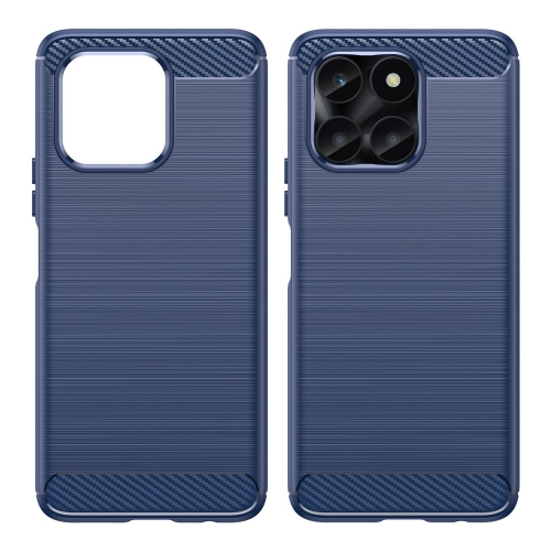 Силиконов Калъф Carbon Fibre Brushed за Huawei Honor X6a 4G, Син