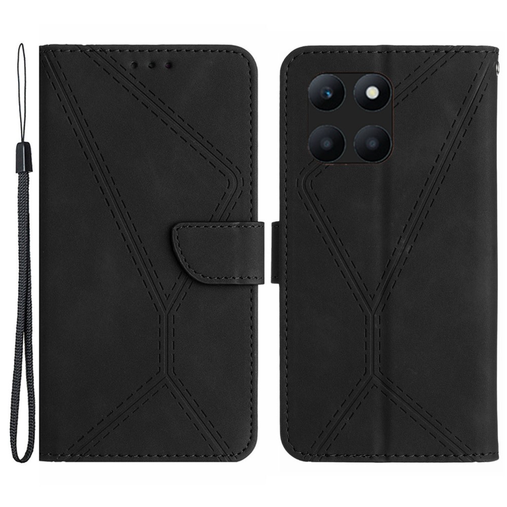 Калъф тефтер Wallet за Huawei Honor X6a, Черен