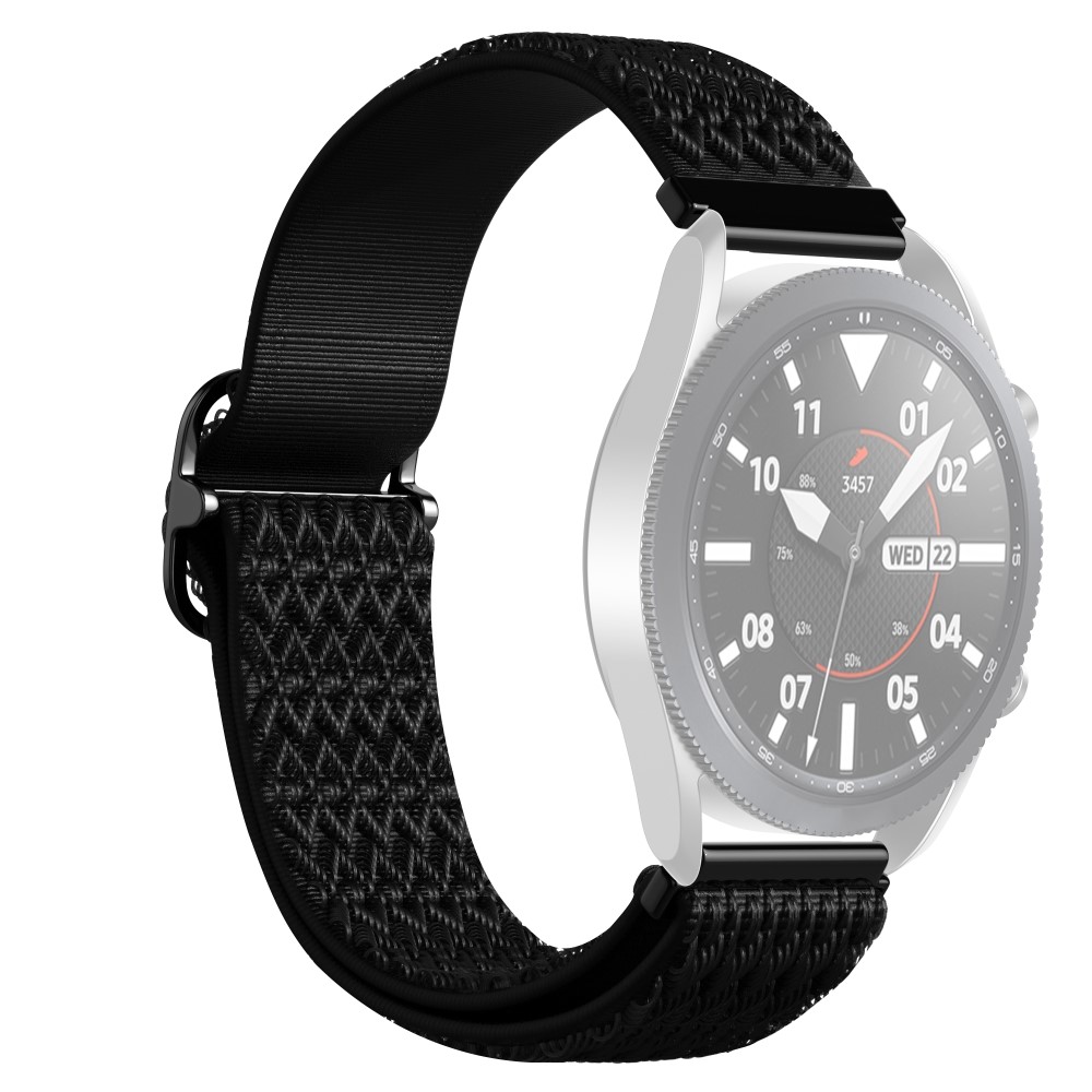 Универсална текстилна каишка за часовници Samsung Galaxy Watch3 45mm, Gear S3 Classic, 22mm, Черен