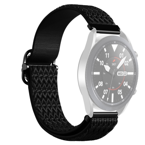 Универсална текстилна каишка за часовници Samsung Galaxy Watch3 45mm, Gear S3 Classic, 22mm, Черен