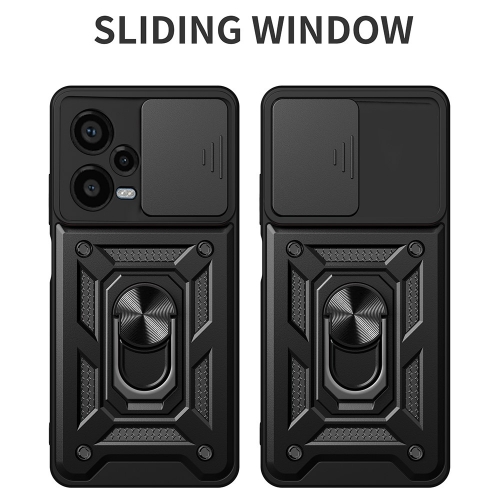 Удароустойчив калъф Slide Camera за Xiaomi Redmi Note 12 Pro Plus 5G, Черен