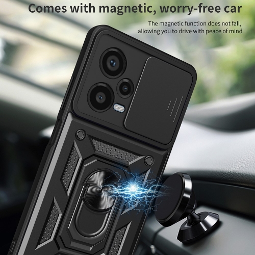 Удароустойчив калъф Slide Camera за Xiaomi Redmi Note 12 Pro Plus 5G, Черен