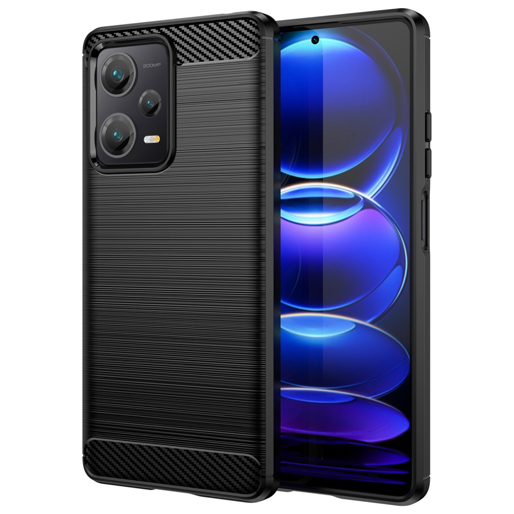 Силиконов Калъф Carbon Fibre Brushed за Xiaomi Redmi Note 12 Pro Plus 5G, Черен