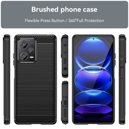 Силиконов Калъф Carbon Fibre Brushed за Xiaomi Redmi Note 12 Pro Plus 5G, Черен