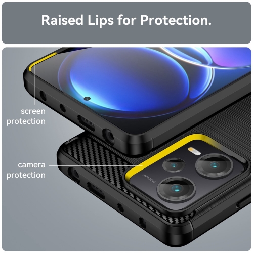 Силиконов Калъф Carbon Fibre Brushed за Xiaomi Redmi Note 12 Pro Plus 5G, Черен