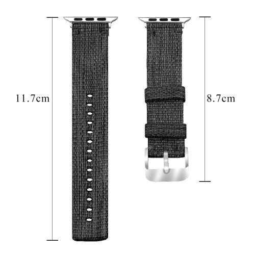 Каишка Classic Nylon Watch Strap за Apple Watch Series 8 45mm, Черен