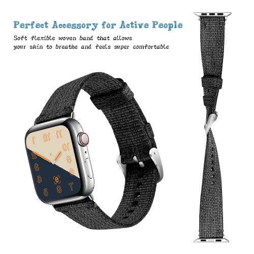 Каишка Classic Nylon Watch Strap за Apple Watch Series 8 45mm, Черен