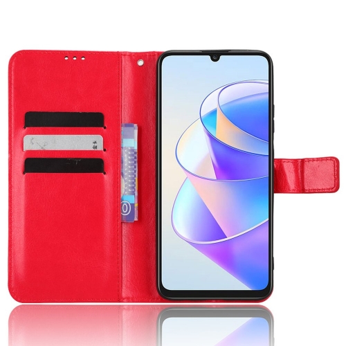Калъф тефтер Crazy Horse за Huawei Honor X7a, Червен