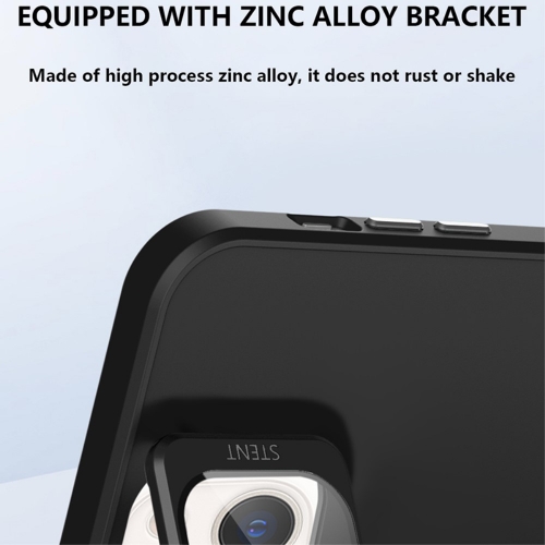 Удароустойчив калъф Kickstand за iPhone 15, Lens Frame, Черен