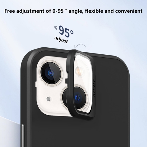 Удароустойчив калъф Kickstand за iPhone 15, Lens Frame, Черен