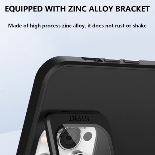 Удароустойчив калъф Kickstand за iPhone 15 Pro, Lens Frame, Черен