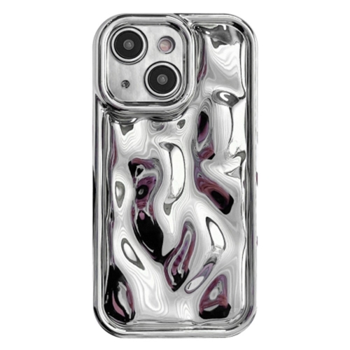 Силиконов калъф 3D Effect Meteorite за iPhone 15, Сребрист