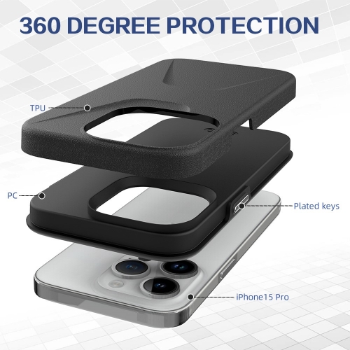 Удароустойчив калъф Shockproof за iPhone 15 Pro, Черен