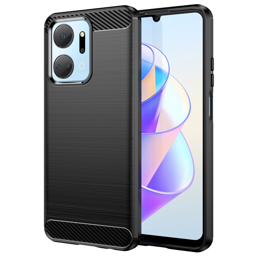Силиконов Калъф Carbon за Huawei Honor X7a 5G, Черен