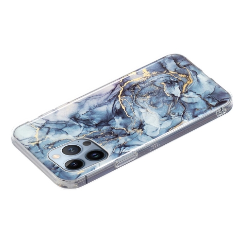 Силиконов калъф Marble Pattern IMD за iPhone 15 Pro, Сив мрамор