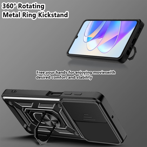 Удароустойчив калъф Slide Camera за Huawei Honor X7a 5G, Черен