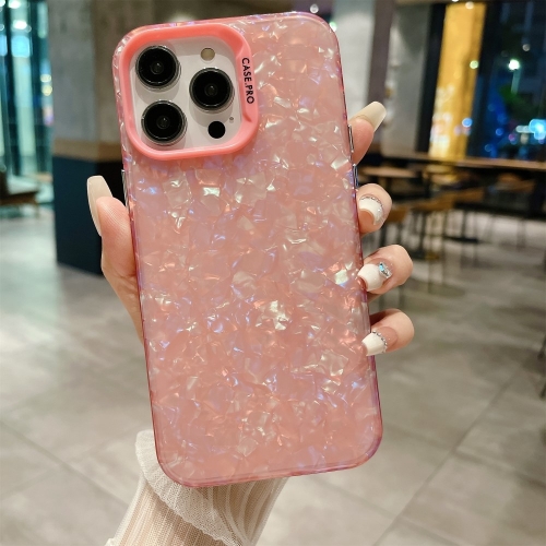 Удароустойчив калъф Shell Texture за iPhone 15 Pro, Розов