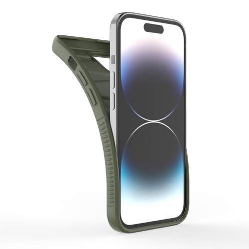 Силиконов калъф BIBERCAS за iPhone 15 Pro, Зелен