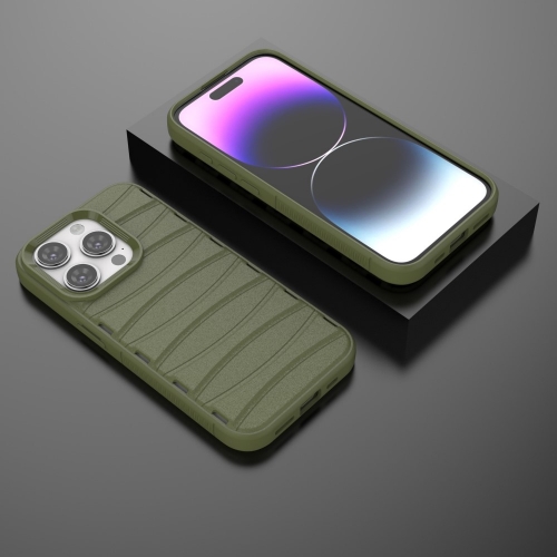 Силиконов калъф BIBERCAS за iPhone 15 Pro, Зелен