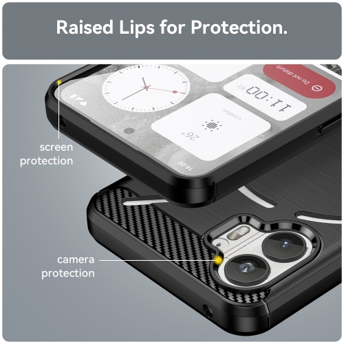 Силиконов Калъф Carbon Fibre Brushed за Nothing Phone 2, Черен
