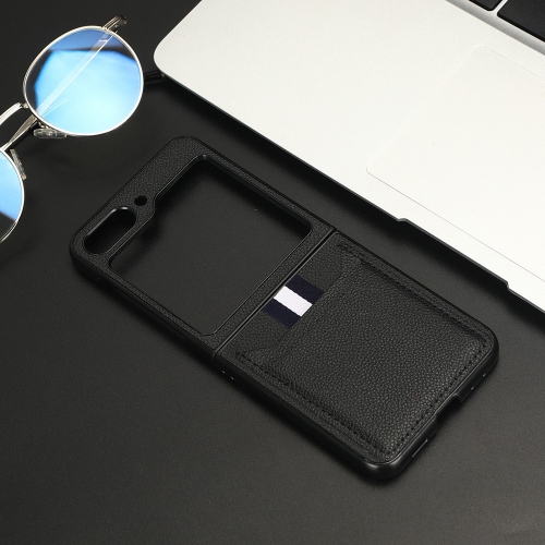 Удароустойчив калъф Ultra Thin Litchi за Samsung Galaxy Z Flip5 5G, Черен