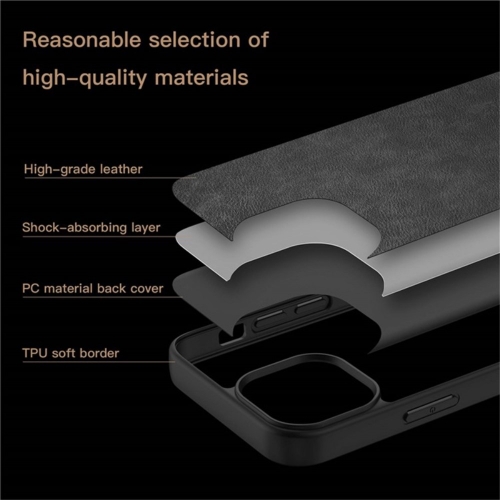 Удароустойчив калъф Slim-Fit Retro за iPhone 15, Черен
