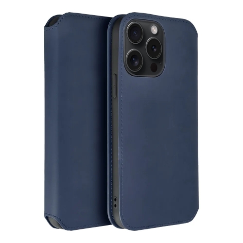Калъф тефтер Dual Pocket за iPhone 15 Pro, Син