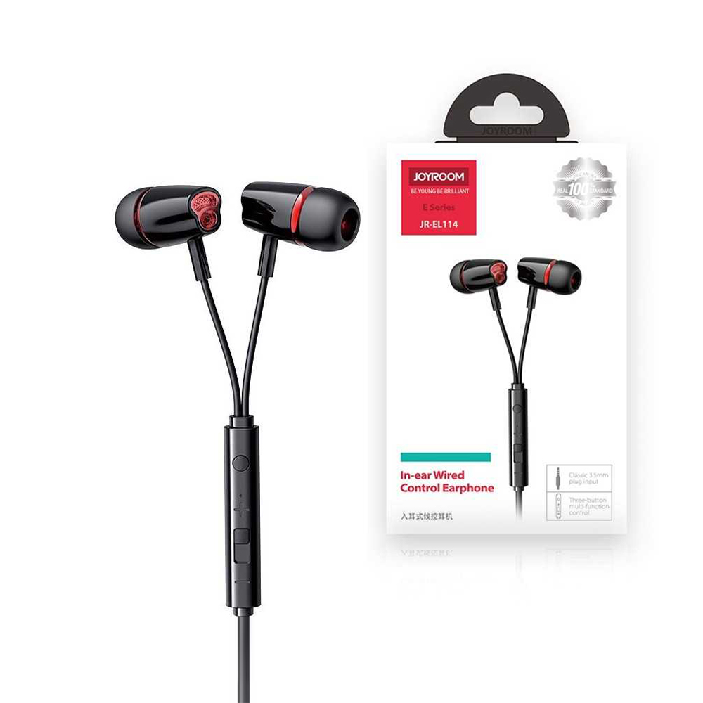 Слушалки с микрофон JoyRoom, Jack 3.5 mm, Черен