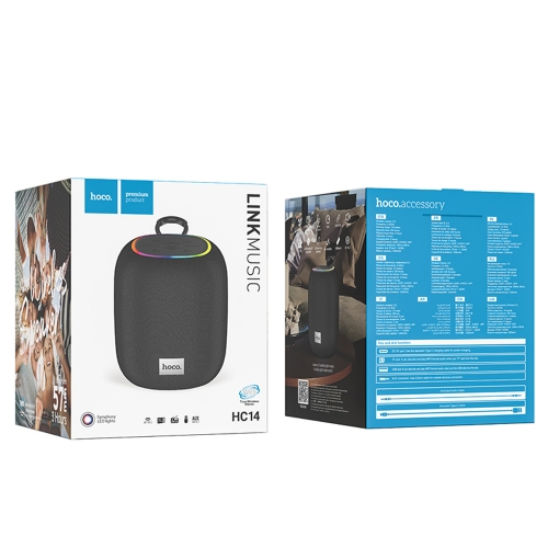 Преносима колонка HOCO HC14, Wireless, Bluetooth 5.2, RGB Lights, Черен