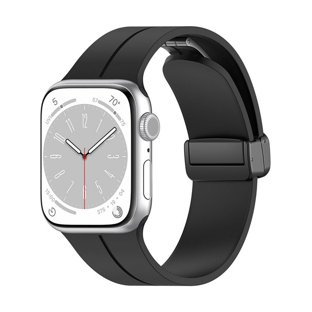 Силиконова Каишка Techsuit Watchband W011 за Apple Watch 1,2,3,4,5,6, Черен