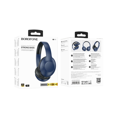 Безжични Слушалки BOROFONE BO23 Glamour, Bluetooth, Син