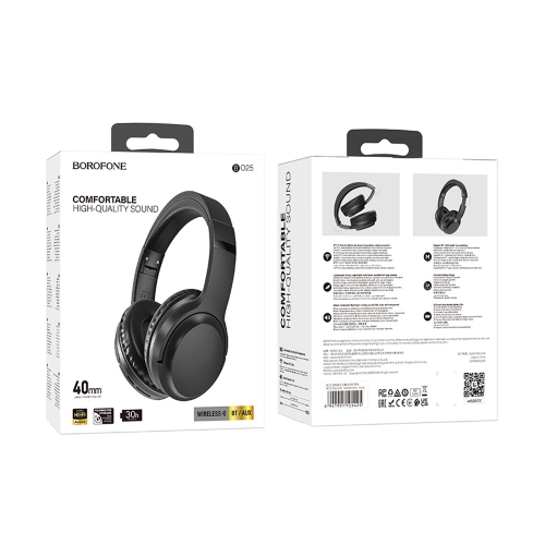 Безжични Слушалки BOROFONE BO25 Rhyme, Bluetooth, Черен