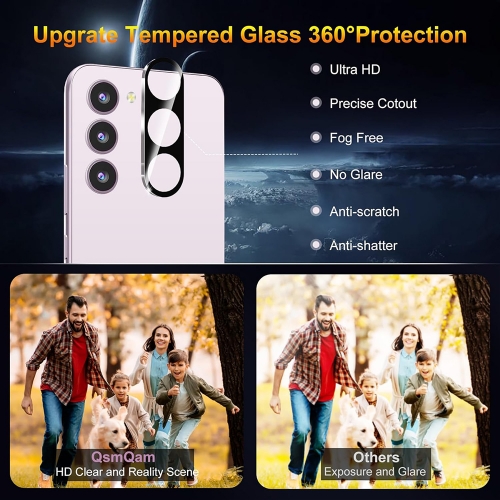Стъклен Протектор 3D за камерата на Samsung Galaxy S23 FE, Черен