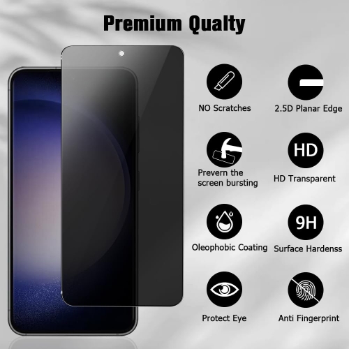 Стъклен Протектор Full Glue PRIVACY за Samsung Galaxy S23 FE, Черен
