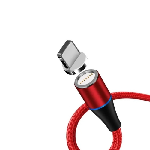 Магнитен кабел Magnetic от USB към Lightning за iPhone 5/6/7/8/X 3A, 1m, Червен
