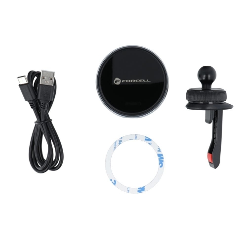 Поставка за кола  с безжично зареждане FORCELL HS2, support MagSafe, 15W, Черен