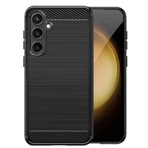 Силиконов калъф Carbon Fibre Brushed за Samsung Galaxy S23 FE, Черен