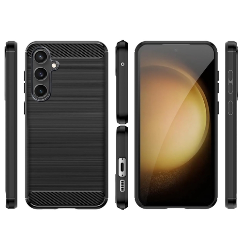 Силиконов калъф Carbon Fibre Brushed за Samsung Galaxy S23 FE, Черен