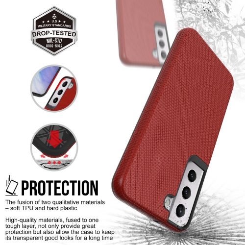 Удароустойчив калъф Triangle Military за Samsung Galaxy S22, Червен