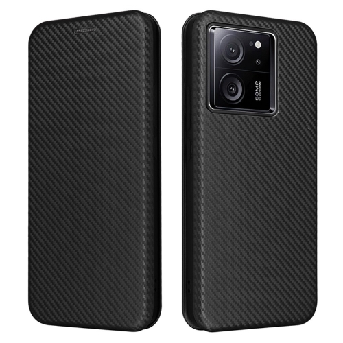 Калъф Тефтер Carbon за Xiaomi 13T/13T Pro, Черен