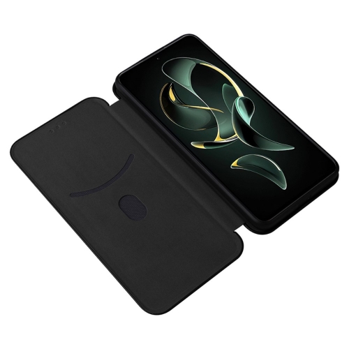Калъф Тефтер Carbon за Xiaomi 13T/13T Pro, Черен