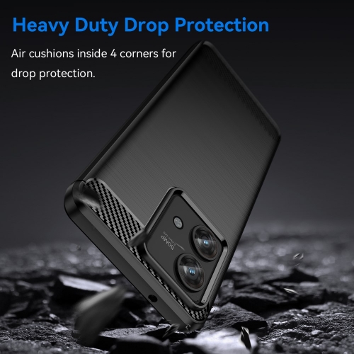 Силиконов Калъф Carbon Fibre Brushed за Motorola Edge 40 Neo 5G, Черен