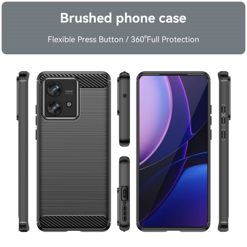 Силиконов Калъф Carbon Fibre Brushed за Motorola Edge 40 Neo 5G, Черен