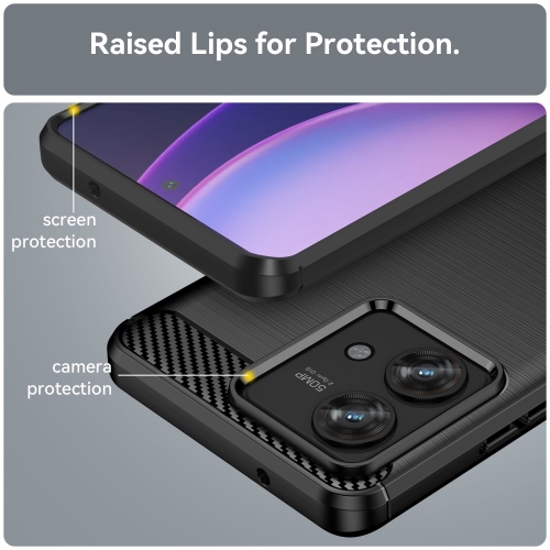 Силиконов Калъф Carbon Fibre Brushed за Motorola Edge 40 Neo 5G, Черен