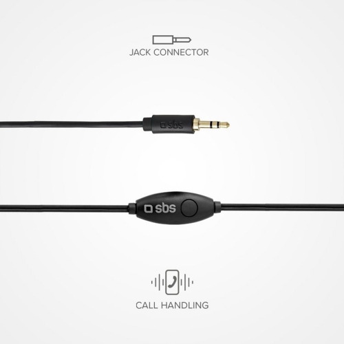 Слушалки с микрофон SBS MIX 10, Jack 3.5mm, Черен