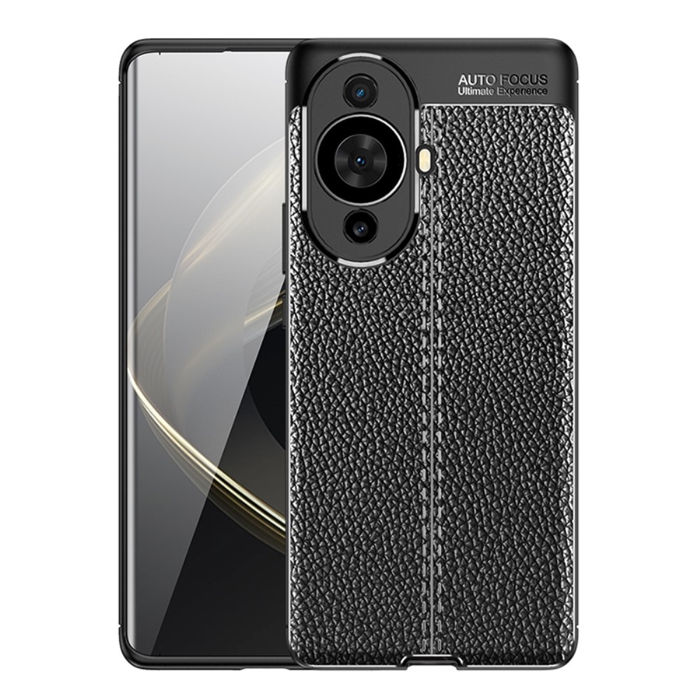 Силиконов калъф Litchi за Huawei nova 11 Pro / nova 11 Ultra, Черен