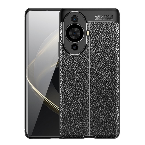 Силиконов калъф Litchi за Huawei nova 11 Pro / nova 11 Ultra, Черен