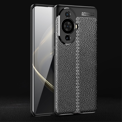 Силиконов калъф Litchi за Huawei nova 11 Pro / nova 11 Ultra, Черен
