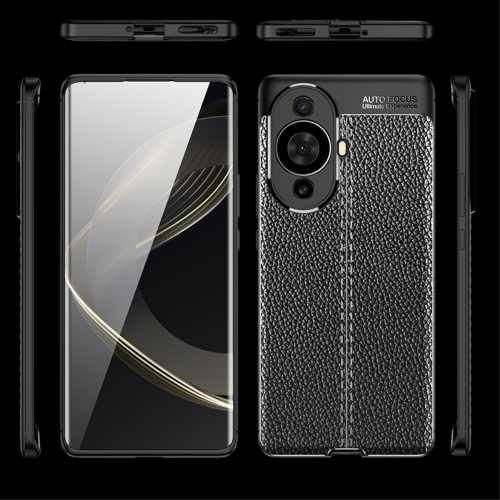 Силиконов калъф Litchi за Huawei nova 11 Pro / nova 11 Ultra, Черен